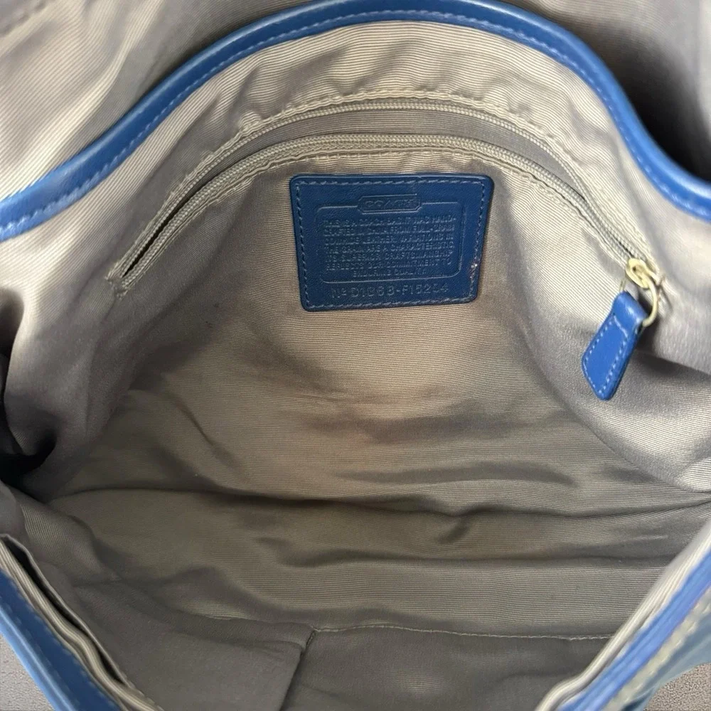 Coach F15204 Vintage Cobalt Blue Soho Flap Y2K Leather w/Buckle‎ Shoulder Bag
